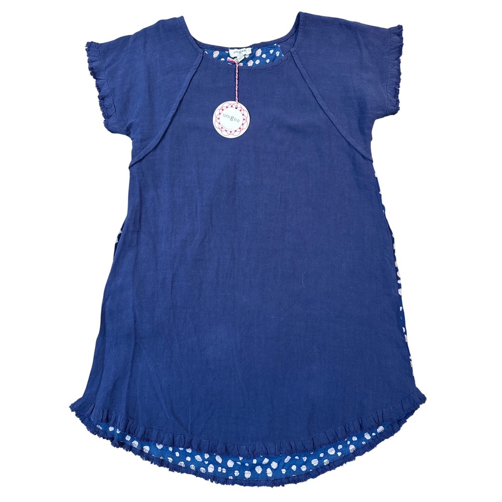 Umgee Blue PolkaDot Linen Blend Shift Dress Womens S‎ Boho Indie Office
Casual